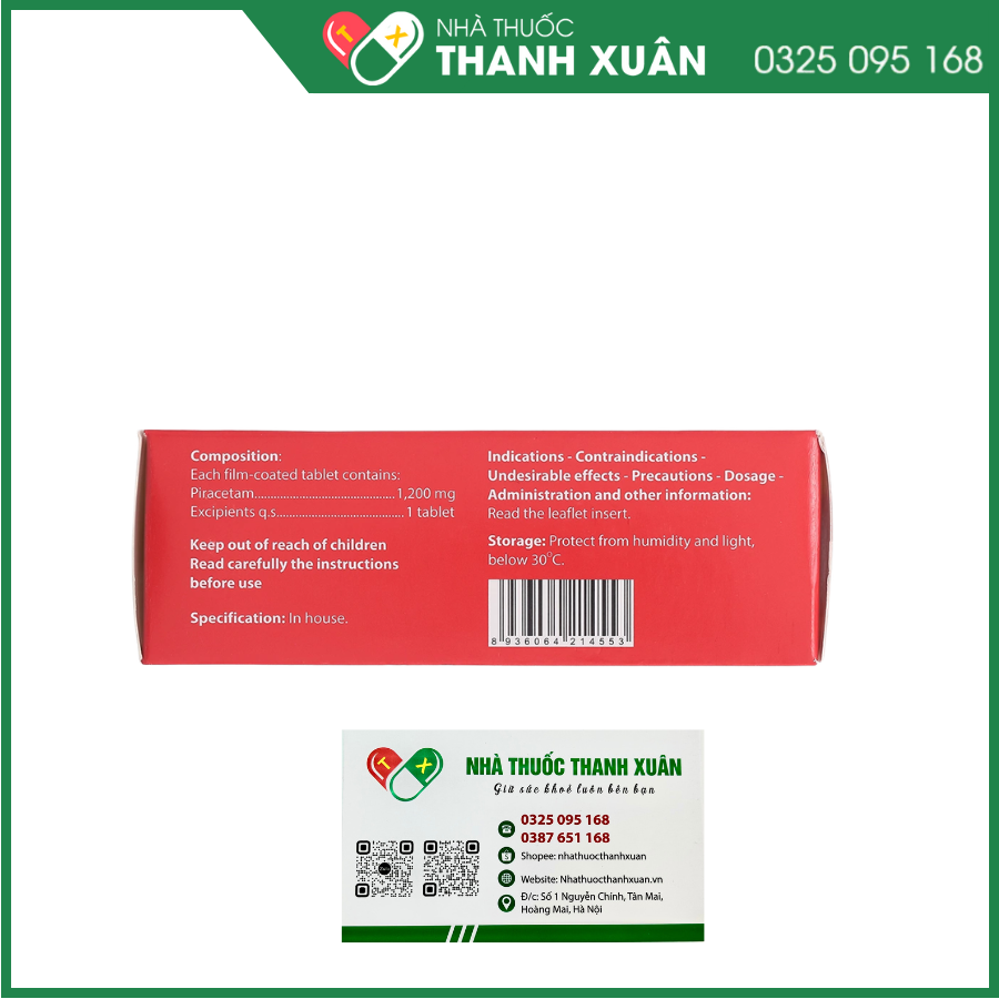 Agicetam 1200 trị triệu chứng chóng mặt, suy giảm trí nhớ, nghiện rượu